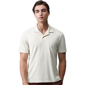 قمصان البولو من طوق المخيم للرجال 195GSM BCI Cotton Blend Pique Short Sleeve HEM مع شريط 3 ألوان