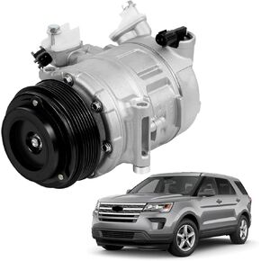 198358 ضاغط مكيف الهواء AC مع القابض متوافق مع Ford Explorer/Flex/Taurus 2013-2018 (3.5L/3.7L) ؛ متوافق مع Lincoln Continental 2017-2018 (3.7L) ، MKS/MKZ & MKT (V6 3.5L/3.7L)