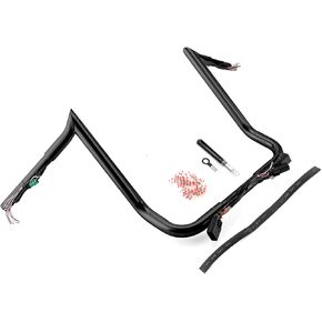 Wsays 14" Rise Pre-Wired Handlebar Bagger Meathook Bar Handlebar Compatible with Harley Street Glide Electra Glide Ultra Limited 2008-2013 Chrome