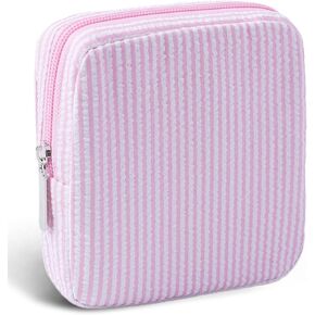 Period Bag for Teen Girls | Striped Sanitary Napkin Storage Bag | Cute Pads Pouch for Period | Menstrual Pouch for Pads, Tampons, Menstrual Cups & Panty Liners | Perfect for Travel & Daily Use