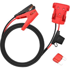 Jumper Cables with Fuse for Milwaukee M18 18V Battery Jumper Starter Automotive Booster Cables Power Tool Line 8AWG 6.2Ft (Advanced Safe Design with Fuse Protector)