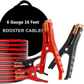 12Feet 6Gauge Heavy Duty Jumper Cables for Car Battery - Durable Booster Cables with Carry Bag for Cars, SUVs & Trucks - Jumper Cable for Dead/Weak Battery Jumpstart & Roadside Emergencies