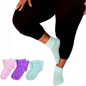 Extra Quarter Crew Women - Soft, Elastic, Easy On, Plus Size Crew - Non-Compression, Wide Calf & Ankle Fit Womens Socks