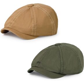 Newsboy Cap for Men Cotton 8 Panel Men's Flat Cap