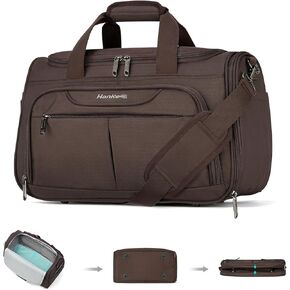 Hanke Foldable Underseat Carry On luggage Bag, Travel Tote Bag for Women & Men, Personal Item Travel Bag Softside Lightweight Luggage Bags for Travel Flight Crew Overnight Weekender Bag.（Black）