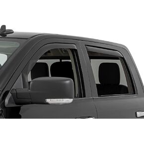 Rough Country Side Window Rain Guards for Ram 1500 (2009-2018)/Ram 2500/3500 (2011-2024) - Low Profile Window Visors & in Channel Rain Guards for Trucks, 4 Pc.