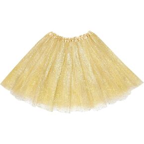 3 Layers Tutus for Women Adult, Classic Elastic Tulle Tutu Skirts Gold Silver Foil Printed Tutu for Party Running in Kuwait