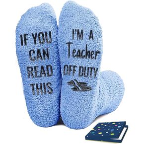 Teacher Socks for Women, Teacher Appreciation Gifts, End of Year Teacher Gifts （Blue）