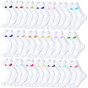 20 Pairs Heart Socks Bulk for Women Above Ankle Crew Socks for Mother Bridesmaid Birthday Gifts