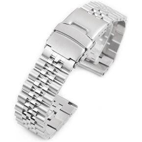 Jubilee Quick Release Watch Bracelet With Spring Bars - Band Strap Stainless Steel Vintage BOR 20mm 21mm 22mm