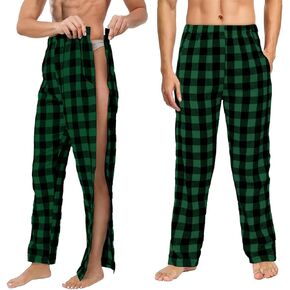 Unisex Tearaway Pajamas Post Surgery Recovery Tear Away Pants 2 Side Snap Open Bottom Loose Fit Pants with Pockets in Kuwait