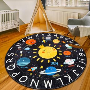 ABC Kids Round 4 FT Soft Circle Alphabet Room Bruck ، Device Non Dlar Solar System Brug for Classroom ، Playroom ، Decord Room Decor