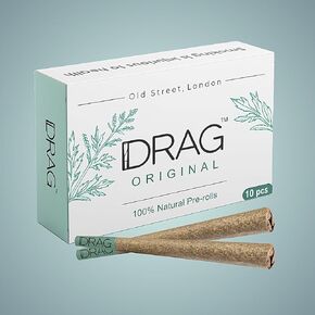Drag Original, 10x1 Herbal Smokes, No-Nicotine, No-Tobacco, Blend of Baby Mugwort Leaves with a hint of Lemongrass, Replace Tobacco/Herb with a Better Option, Live an Addiction Free Life