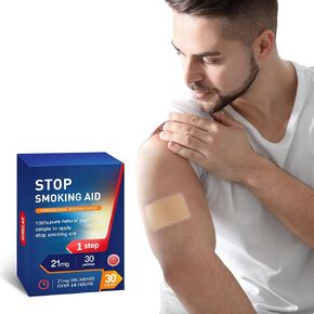 Stop Smoking Patches Step 1, Best Product to Quit Smoking 21mg, 30 Patches Easy and Effective Anti-Smoking Stickers (Red-Step1)