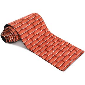 Haull Christmas Roads & Streets Snow Mat - Cobblestone Road, Snow Brick Mat for Christmas Village Landscape, 4.7 x 47.2 Inch (Red Brick, 1 Piece)