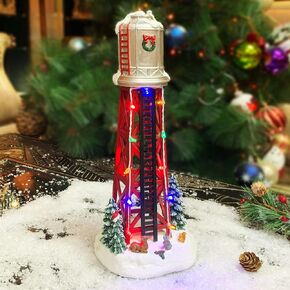 MOMENTS IN TIME 12.2" H Polyresin Christmas Village Building, Water Tower with LED Lights - Battery Operated (not Included)