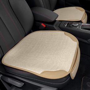 SanQing 2PCS Car Seat Cover Bottom Linen Fabric Seat Covers for Car Front Seat Cushion Cloth Automotive Seat Protector Mats Universal Fit 95% Vehicles (Black)