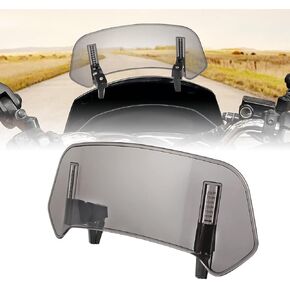 Motoparty Universal Adjustable Clip-on - Motorcycle Windshield Extension - Fits for Honda Suzuki Kawasaki Yamaha BMW Buell Ducati Aprilia and More Motorcycle Windshields (Clear)