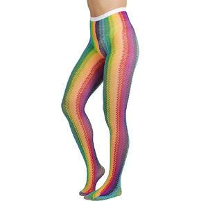 ToBeInStyle Women's Zig Zag Rainbow Tights