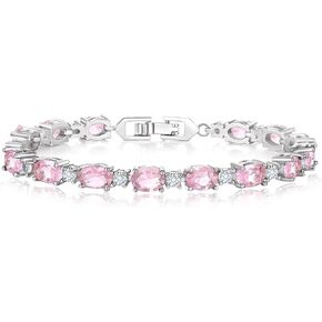Crysdue Wedding Bridal Bracelets for Brides, Cubic Zirconia Tennis Birthstone Jewelry Gift for Women Prom