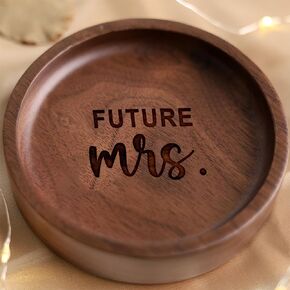 La Boda Wooden Ring Tray, Engraved Wedding Ring Holder, Engagement Ring Dish, Jewelry Dish Gifts for Couples, Anniversary, Birthday Gifts for Her, Bridal Shower Gifts (19 - the adventure begins)