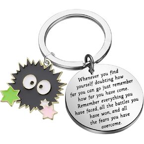 TIIMG Soot Sprites Gift Japan Anime Lover Gift Soot Cartoon Movie Lover Gifts Black Eyes Gift Keychain