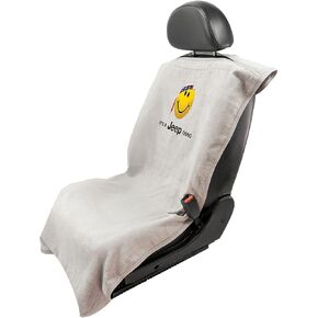 Seat Armour Seat Protector Towel 'Jeep Smiley Face' - Soft Machine Washable Jeep Seat Cover Towel - Easy to Install, Multipurpose Jeep Seat Towel - Black