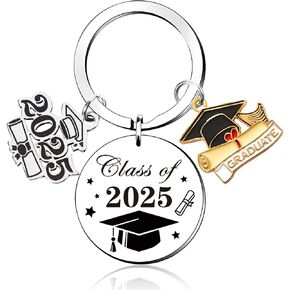 Class of 2025 Graduation Keychain - 2025 Graduation Gifts for Him Her College Middle High School Graduate Key Chain Inspirational Key Chain Gift for Seniors Degree Students High School