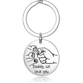 Dad Keychain Bump with Paw Cute Keychain Fathers Day Gifts Dads Birthday Ideas