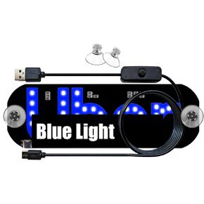 Led Light Signs for Car, Light for Car, Bumper Stickers Taxi Sign Light Windshield, Windshield Light Sign with Blue Decal for Car with Suction Cups Flashing Hook on Car Window LED Bright Lights(Blue)