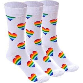 rbenxia 3 أزواج قوس قزح مثلي الجنس فخر الجوارب الجوارب LGBT ملونة مخططة الجوارب الجوارب الفستان المرح للرجال والنساء
