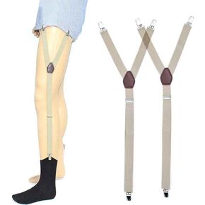 2 PCS Men Straps Shirt Sock Suspenders Shirt Stays Garters Shirt Holder