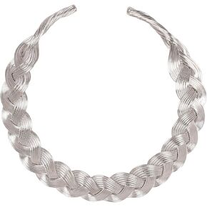 Touchstone Indian Bollywood Handcrafted Designer Jewelry Stylish Torque Necklace in White Or Gold Or Oxidized Silver Tone for Women.