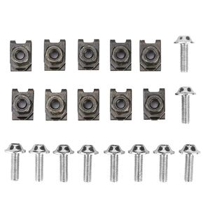 M5 Motorcycle Fairing Body Bolts & Clips, Spire Speed Fastener Clips Screw Spring Nuts, 10PCS(Silver)