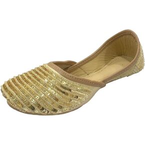 Jutti for Girls Mojari Toddler/Little Kid/Big Kid Flat Party Shoes Formal Beaded Girls Dress Juttis Slip on Punjabi Juti