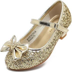 YouDesney Girls Dress Shoes ، Mary Jane Sparkly Flower Girls Pumps ، Princess Low Cheels for School ، Wedding ، Party (Toddler/Little Kids/Big Kids)