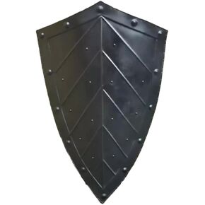 Medieval Leaf Design Pointed Knight Shield - Crusader Steel Shield 18 Gauge Armor Templar Viking Steel Iron Shield Handmade Battle Warrior Metal Shield Fully Functional Shield, Halloween Costume