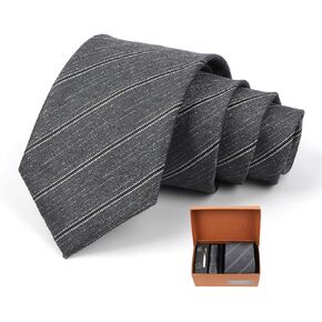 Mens Tie Set Gift Box Necktie with Collection Pocket Squares Tie Clips Cufflinks For Men