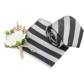 DQT Classic Stripe Tie و Pocket Square مجموعة للرجال in Kuwait