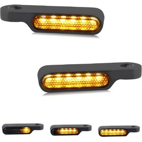 NTHREEAUTO Universal Motorcycle Turn Signals المقود الأمامي LED LED Flinkers مصابيح العنبر متوافقة مع هارلي هوندا ياماها كاواساكي سوزوكي