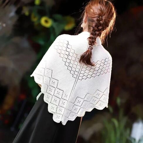 Triangle Knitted Scarf Hollow Out Shawls and Wraps Lightweight Scarves for Year-round in Saudi Arabia