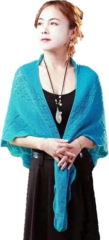 Triangle Knitted Scarf Hollow Out Shawls and Wraps Lightweight Scarves for Year-round in Saudi Arabia
