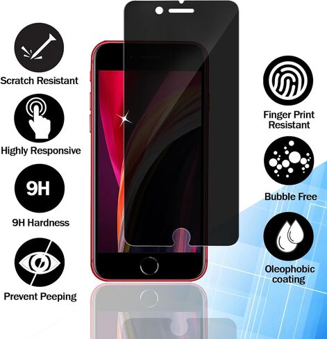 واقي شاشة RKINC [4 عبوات] لهاتف iPhone 7 Plus / 8 Plus، واقي شاشة من الزجاج المقوى، 0.33 مم [مضاد للخدش] [مضاد للكسر] [خالي من الفقاعات] [ضمان مدى الحياة] in Kuwait