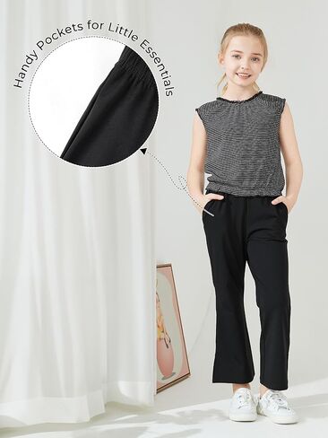 2 Piece Girls Outfits Tie Knot Tops Wide Leg Pants Sets Cap Sleeve Clothes Kids 2025 Summer Cute Suit in Saudi Arabia