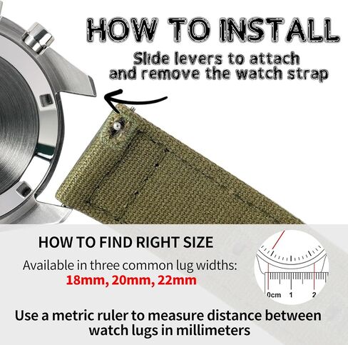 20mm 22mm Watch Straps for Men and Women, Fast Release Sailcloth Watch Bands, Compatible with Most Watches in Saudi Arabia