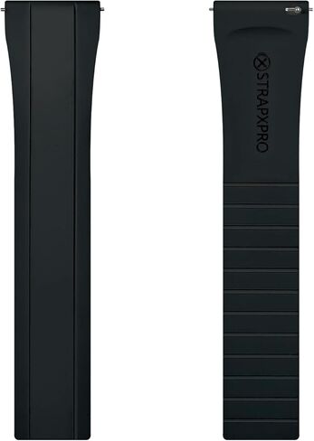 StrapXPro Watch Bands 20mm 22mm - FKM Rubber Watch Strap Replacement Quick Release watchband for Men & Women, Universal Adjustable Cut-to-fit Watchstrap (Black with Silver Clasp) in Kuwait