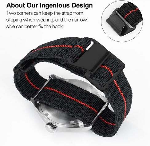 Military Nylon Watch Band 20mm 22mm - 1960s French Paratrooper Inspired Vintage Waterproof Strap, Replacement for Men & Women in Saudi Arabia