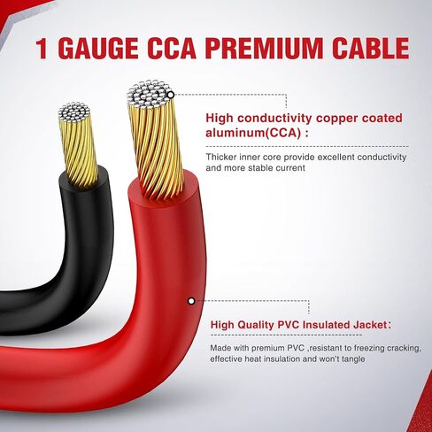 Nilight Jumper Cables for Car Battery 1 Gauge 30 FT Booster Cable Heavy Duty 900 A CCA with Carrying Bag Jump Start Emergency Kit Pickup Truck RV Vans SUV in Saudi Arabia