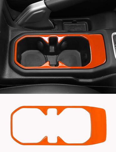 Savadicar Orange Interior Accessories - Cup Holder Trim Cover for 2018-Present Jeep Wrangler JL JLU 4XE & Gladiator JT - Solid Color Interior Decor Upgrade Option, 1-Piece in Saudi Arabia