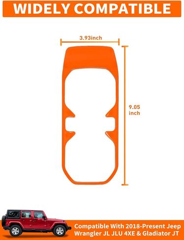 Savadicar Orange Interior Accessories - Cup Holder Trim Cover for 2018-Present Jeep Wrangler JL JLU 4XE & Gladiator JT - Solid Color Interior Decor Upgrade Option, 1-Piece in Saudi Arabia
